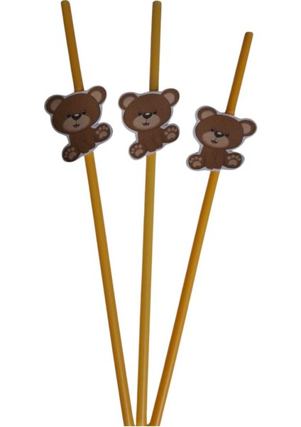 Ayıcık Temalı Doğum Günü Pipeti 10 Adet