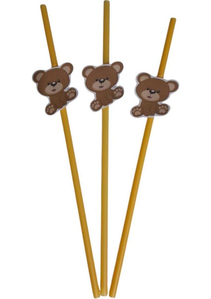 Ayıcık Temalı Doğum Günü Pipeti 10 Adet fiyatları