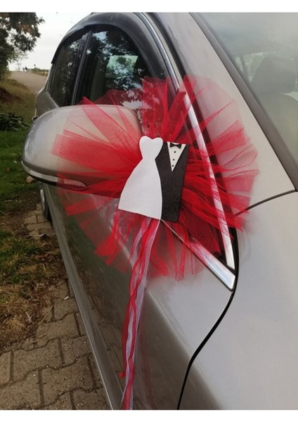 Kırmızı Gelin Damatlı Konvoy Süsü 30 Lu