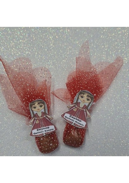 Kına Gecesi Dağıtmalık Kına Isme Özel 50 Li