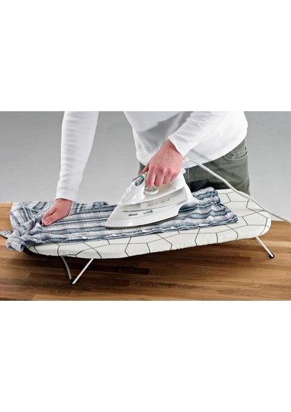 Mini Ayaklı Ütü Masası Uzunluk 73 cm + Katlanır Ayaklı Çamaşır Sepeti 50 Litre Seti Set Beyaz Renk modelleri