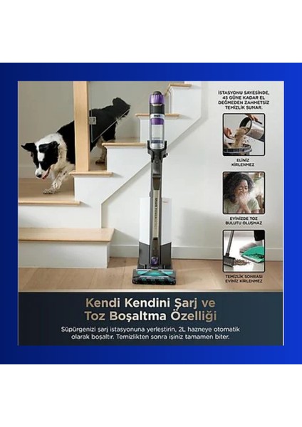 Ninja Clean & Empty Şarjlı Dikey Süpürge Koyu Gri