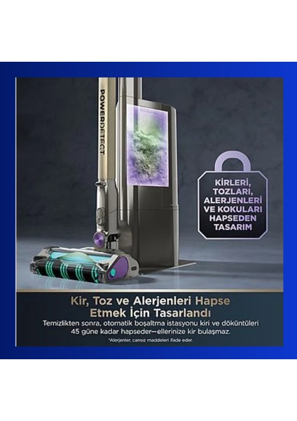 Ninja Clean & Empty Şarjlı Dikey Süpürge Koyu Gri
