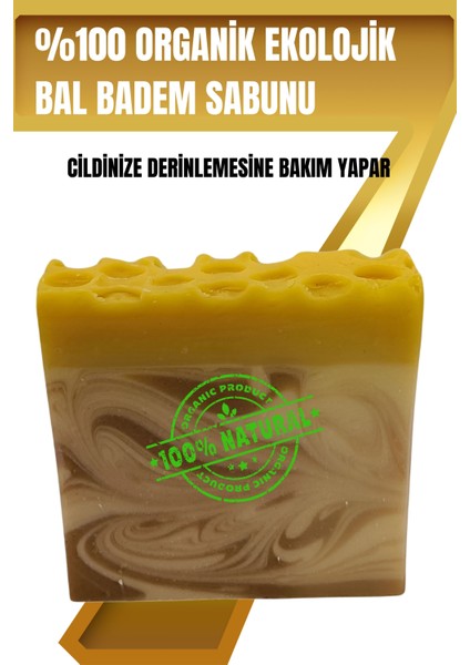 %100 Organik Ekolojik Bal-Badem Sabunu 100 gr