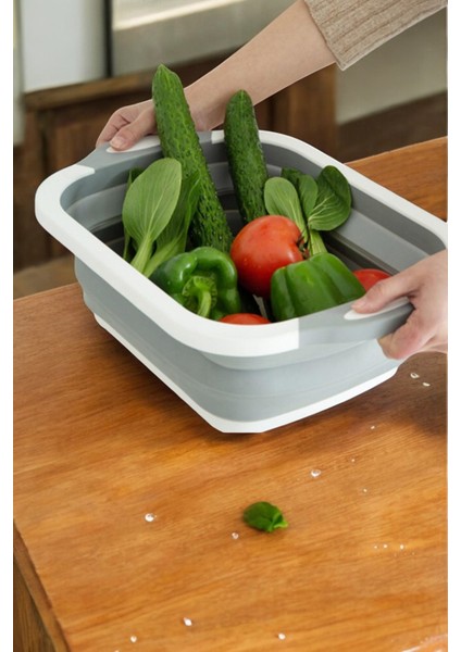 Katlanabilir Kesme Tahtalı Mutfak Piknik Pratik Taşıma Plastik Leğen modelleri