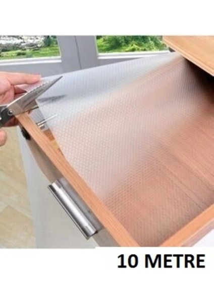 45 cm x 10 Metre Kaymaz Dolap Içi Çekmece Raf Örtüsü Kaydırmaz Örtü
