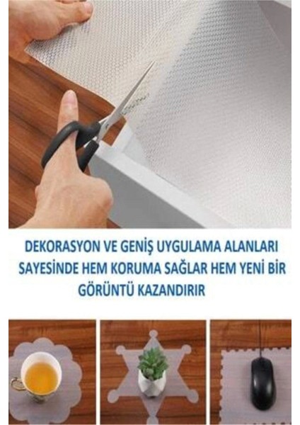 45 cm x 10 Metre Kaymaz Dolap Içi Çekmece Raf Örtüsü Kaydırmaz Örtü