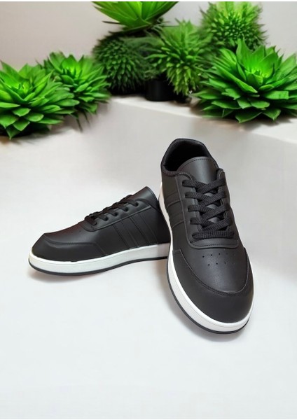 Siyah-Beyaz Iki Bant Unisex Günlük Sneaker Spor Ayakkabı