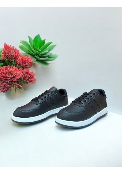 Siyah-Beyaz Iki Bant Unisex Günlük Sneaker Spor Ayakkabı