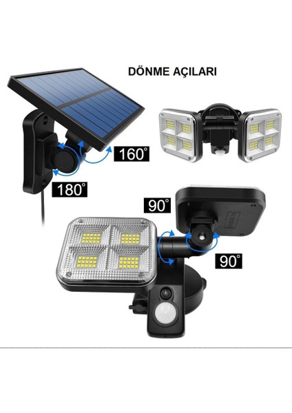 120 LED Solar Lamba 20W Güneş Enerjili Aydınlatma