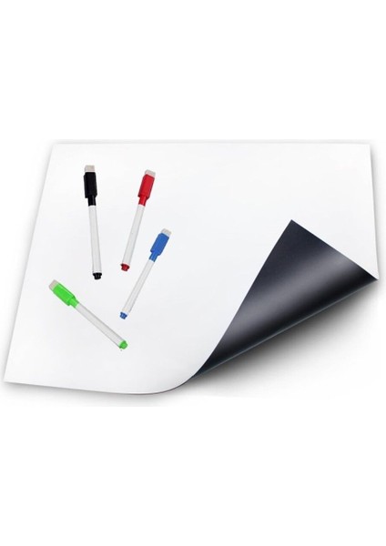 Magnetli Kalemli Buzdolabı Notluk 35X50 cm - Manyetik Not Panosu , Yazı Tahtası , Planlayıcı + 4 Kalem fırsatları