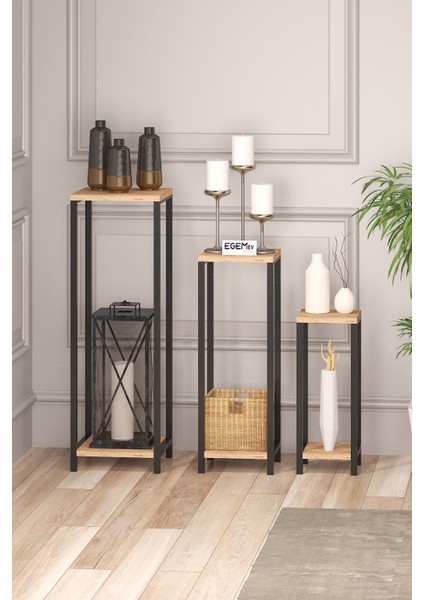 Modern Yan Sehpa Dekoratif Balkon Salon Metal Yan Sehpa Standı fiyatları