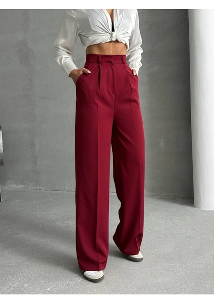 Yeni Sezon Yüksek Bel Palazzo Pantolon