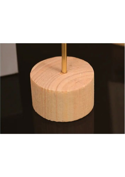 Urbancove Co. Nordik Tarzı, Altın Renk, Ahşap Tabanı, Doğal ve Şık Dökme Demir Yaprak ve Dekoratif Figürler - 1 Adet modelleri