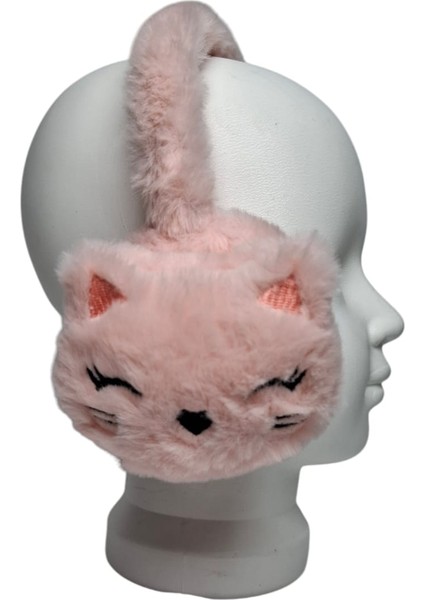 Kitti Kız Çocuk Pudra Renk Kedi Figürlü Kışlık Peluş Kulaklık. fırsatları