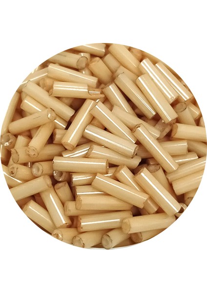 Uzun Boru Kesme Boncuk Çap 2mm Uzunluk 10 mm - 20 Gram - Koyu Krem - BNC229
