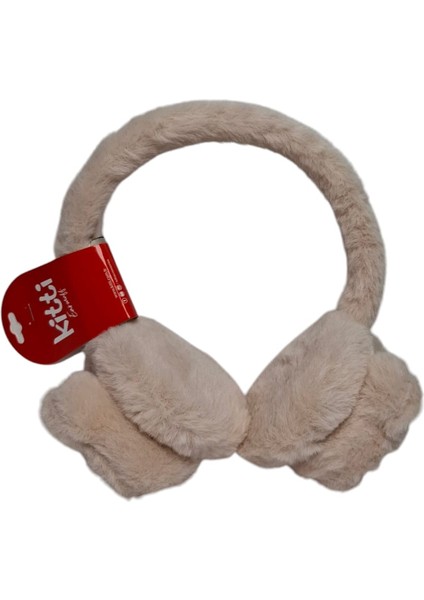 Kitti Kız Çocuk Bej Renk Kedi Figürlü Kışlık Peluş Kulaklık. fırsatları