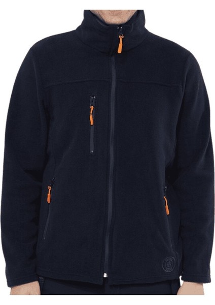 Polar Kumaş Tam Fermuarlı 3 Cepli Ceket Mont Lacivert