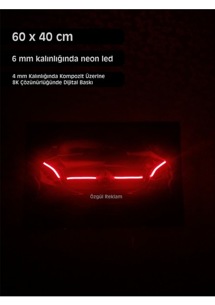 Mercedes Neon LED Tablo / Neon LED Tabela / Neon LED / LED Tablo / Mercedes Neon Duvar Tablo modelleri