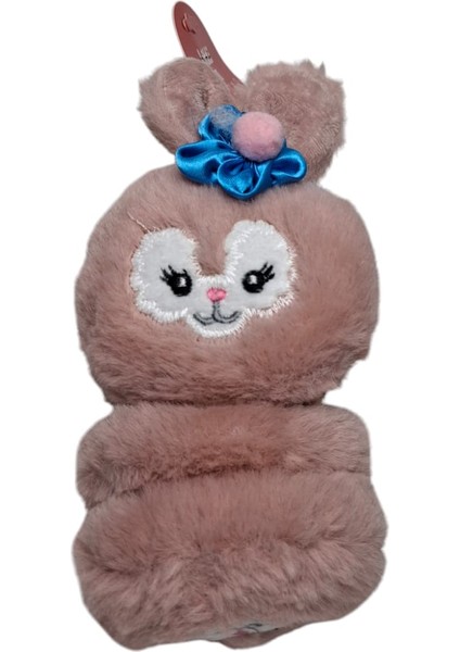 Kitti Kız Çocuk Pudra Renk Tavşan Figürlü Kışlık Peluş Kulaklık.