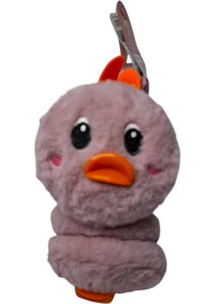 Kız Çocuk Pembe Renk Ördek Figürlü Kışlık Peluş Kulaklık.