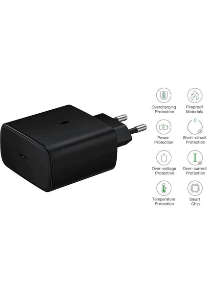 45W EP-T4511X Type-C Süper Hızlı Şarj Cihazı - Siyah ( Samsung Türkiye Garantili )