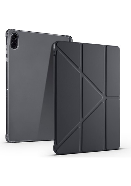 Honor Pad X8A İle Uyumlu 11 İnç Üçgen Standlı Kalem Bölmeli Tablet Kılıfı