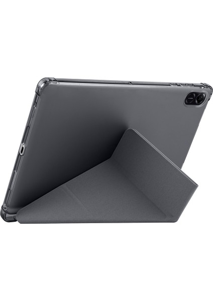 Honor Pad X8A İle Uyumlu 11 İnç Üçgen Standlı Kalem Bölmeli Tablet Kılıfı