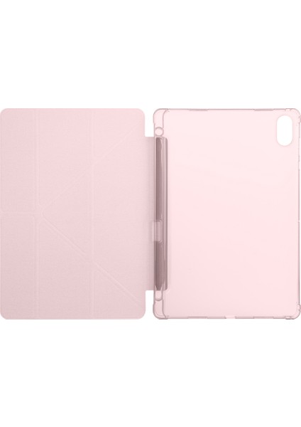 Honor Pad X8A İle Uyumlu 11 İnç Üçgen Standlı Kalem Bölmeli Tablet Kılıfı