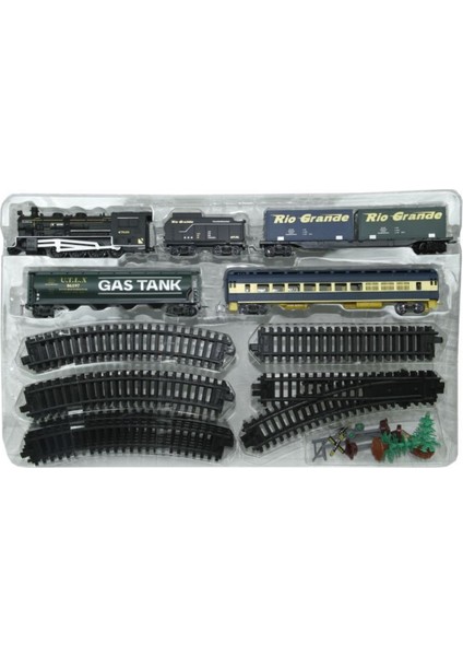 Işıklı ve Sesli 33 Parça Pilli Klasik Büyük Tren Set 2 Farklı Yol Kara Tren 365 cm fırsatları