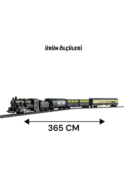 Işıklı ve Sesli 33 Parça Pilli Klasik Büyük Tren Set 2 Farklı Yol Kara Tren 365 cm indirimleri