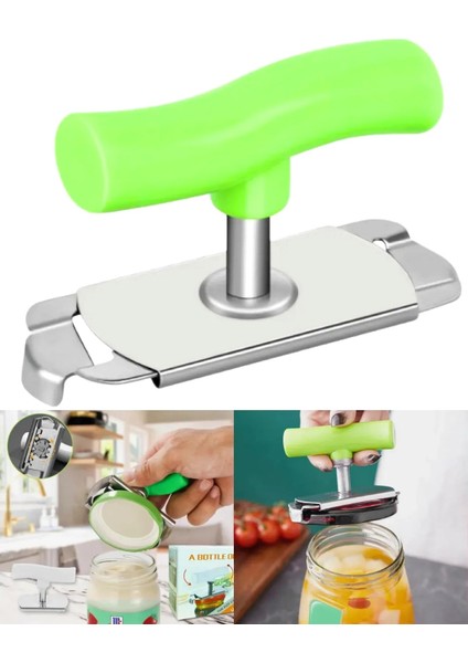 Tüm Kapaklara Uyumlu Kavanoz Kapağı Açacağı Ölçülü Uyarlanabilir Pratik Konserve Şişe Kapak Açıcı