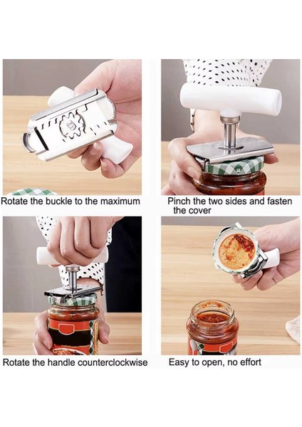 Tüm Kapaklara Uyumlu Kavanoz Kapağı Açacağı Ölçülü Uyarlanabilir Pratik Konserve Şişe Kapak Açıcı fırsatları