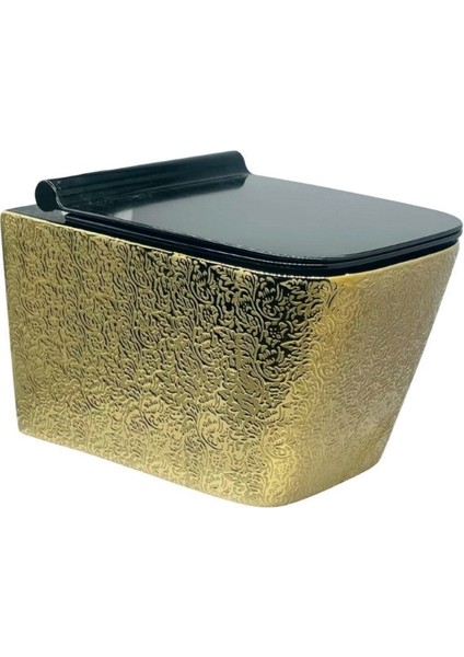 Desenli Gold Asma Klozet