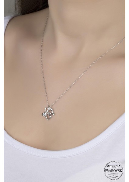 Swr Zirconia 0,25 Ct Kalbin Bir Melek Kadın Gümüş Kolye