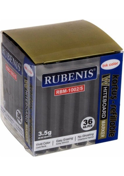 Siyah Tahta Kalemi Kartuş 36'lı