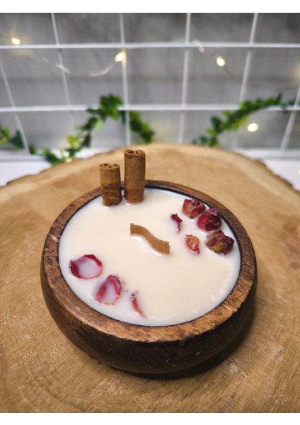 Ahşap Kase Aromaterapi Soya Mumu