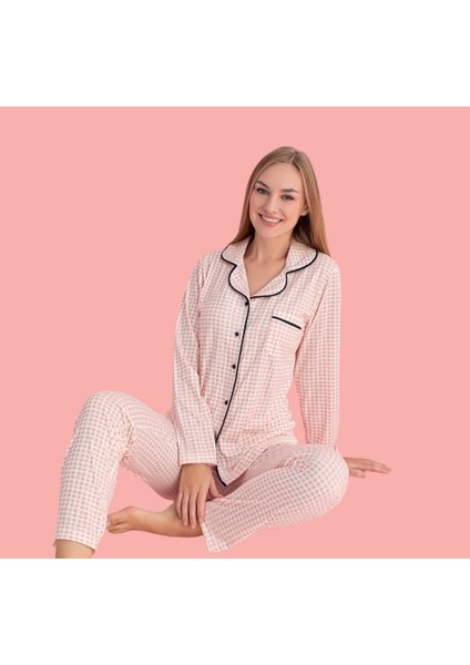 Kadın Düğmeli Pijama Takımı