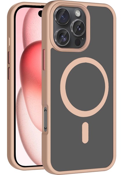 Apple iPhone 16 Pro Max Magsafe Kablosuz Şarj Özellikli Mat Arka Yüzeyli Kapak Kılıf