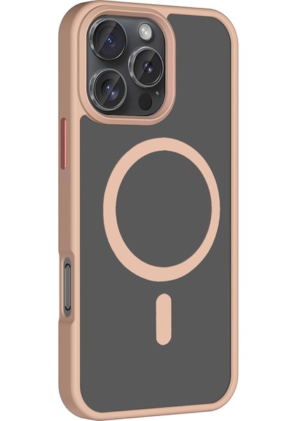 Apple iPhone 16 Pro Max Magsafe Kablosuz Şarj Özellikli Mat Arka Yüzeyli Kapak Kılıf