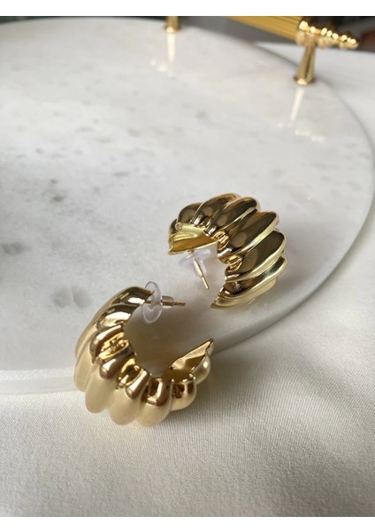 Dokulu Gold Küpe