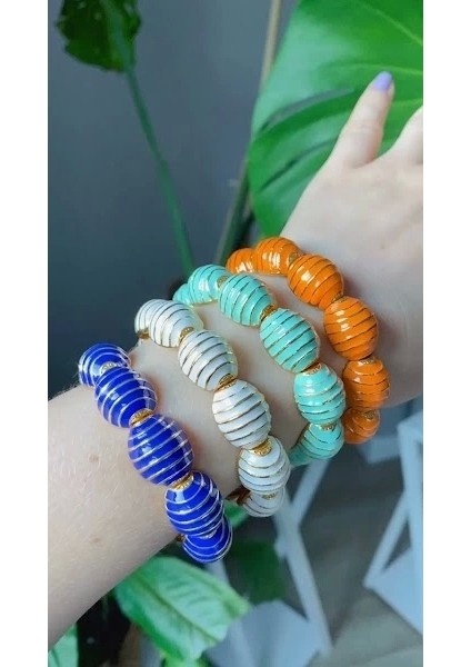 Renkli Mineli Bombeli Bilezik fiyatları