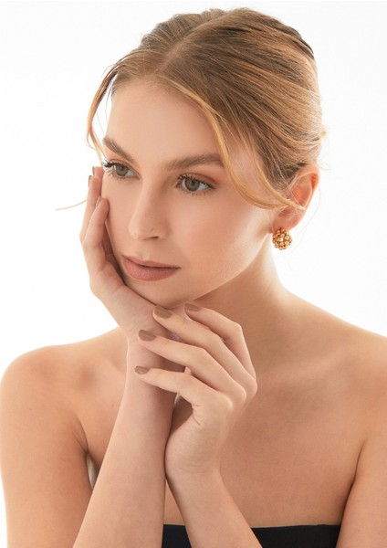 Dorika Örme Top Küpe