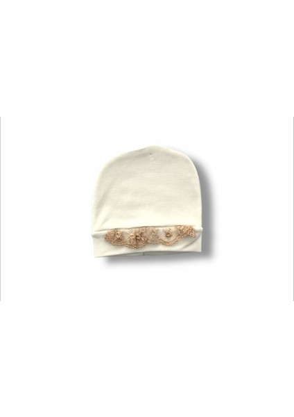 Minik Sincap Nakışlı Şapkalı Uzun Kollu Sweatli 3lü Kız Bebek Takımı Kahverengi
