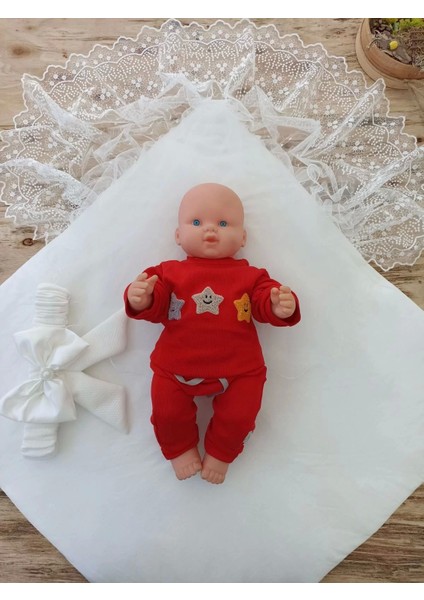 Yenidoğan Sahra My Princess Nakışlı Lüks Kundak Bebek Battaniyesi Ekru