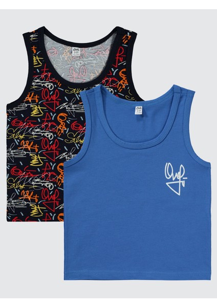 Erkek Çocuk 2'li Atlet Set 2-10 Yaş Mavi