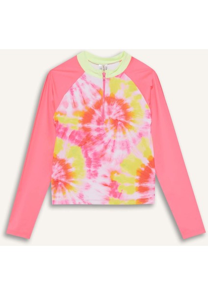 Kız Çocuk 2'li Takım Batik Desenli Uzun Kollu Üst Deniz Şortu C4191A825HS fiyatları