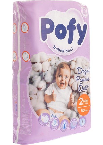 Mini 2 Numara Bebek Bezi 3-6 kg 50 Adet