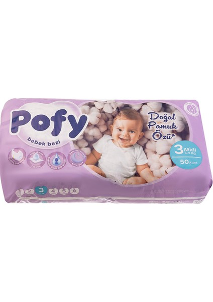 Midi 3 Numara Bebek Bezi 4-9 kg 50 Adet