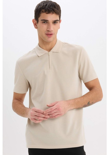 Regular Fit Polo Yaka Fermuarlı Kısa Kollu Polo Tişört E4233AX25SM